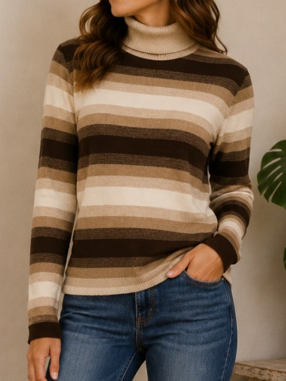 Talbots Striped Turtleneck Long Sleeve NWOT!